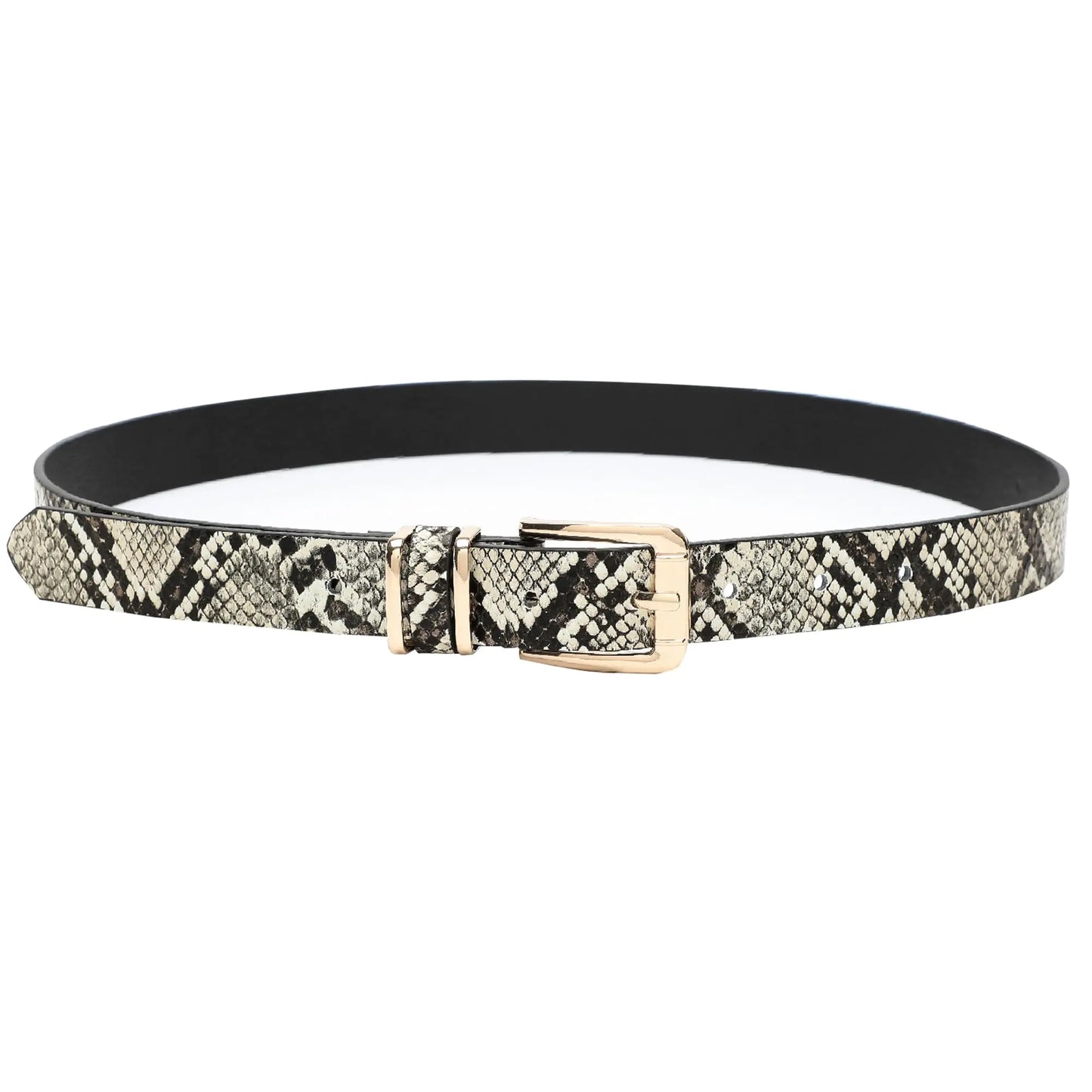 Womens Skinny Snake Belts With Pin Buckle.