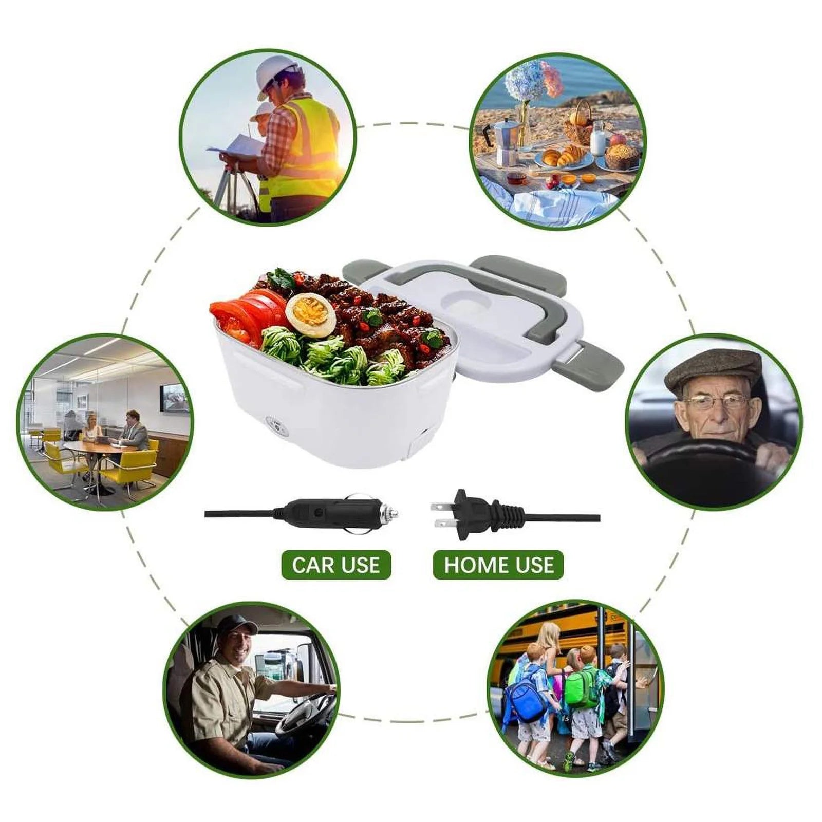 Electric Lunch Box Portable Food Warmer. 5L Stainless Steel Heated Lunch Box.