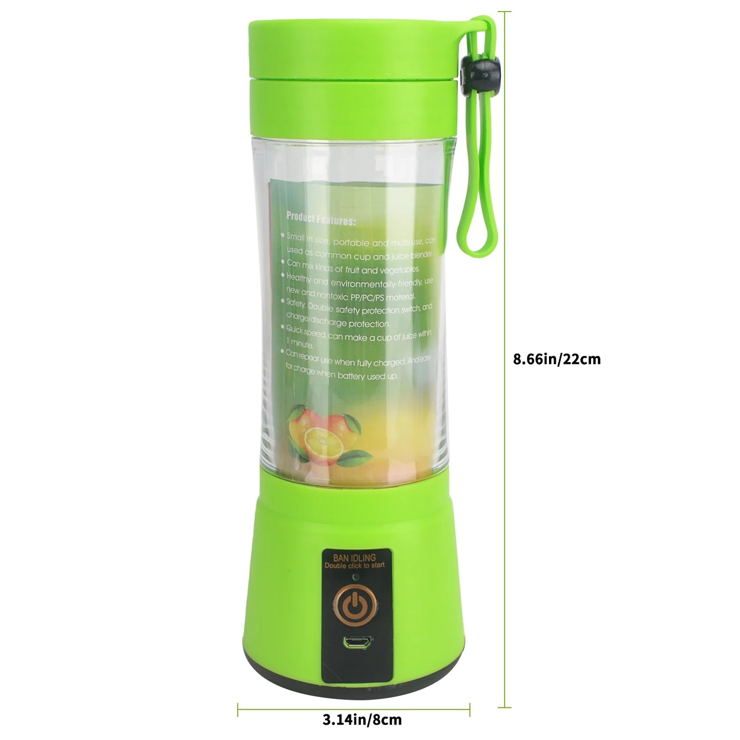 Portable Blender USB Rechargeable Personal Juicer Cup Mixer for Shakes and Smoothies