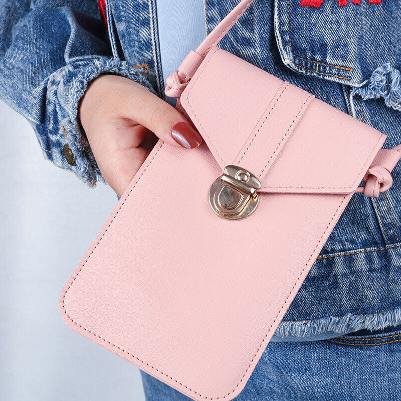 Women Leather Wallet Touch Screen Cell Phone Purse Crossbody Shoulder Strap Bag