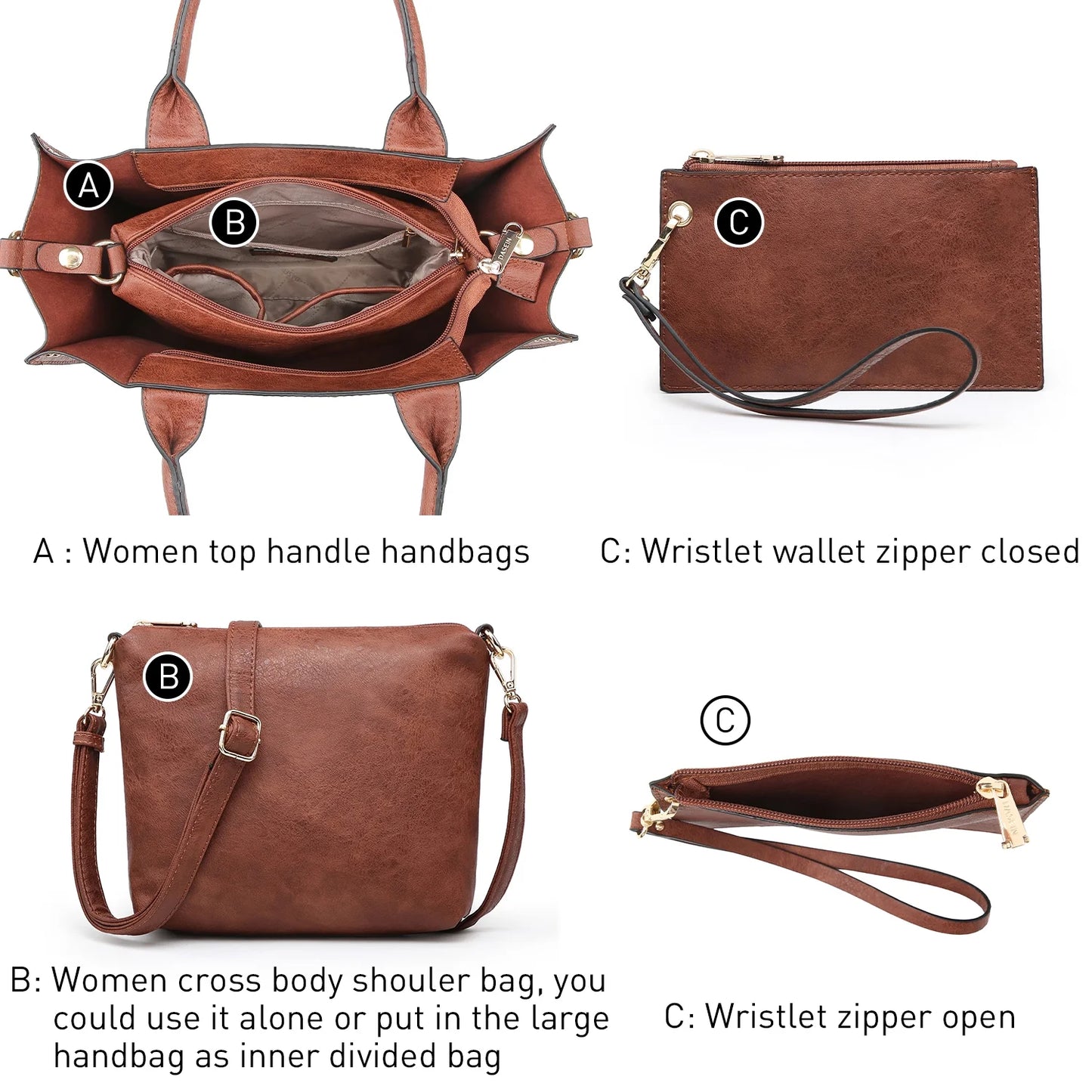 3Pcs ShoulderTote Bag  for Ladies
