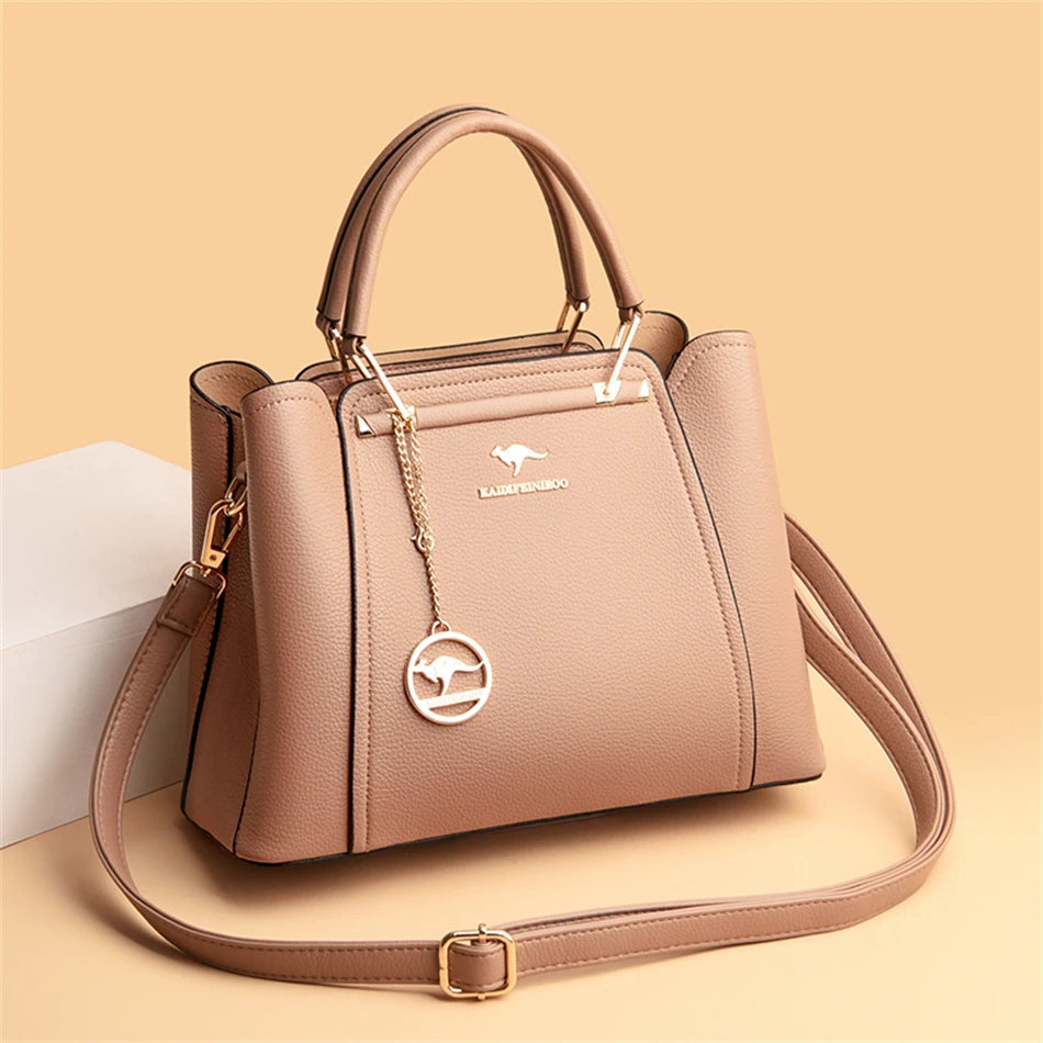Luxury Soft Leather Shoulder Handbags