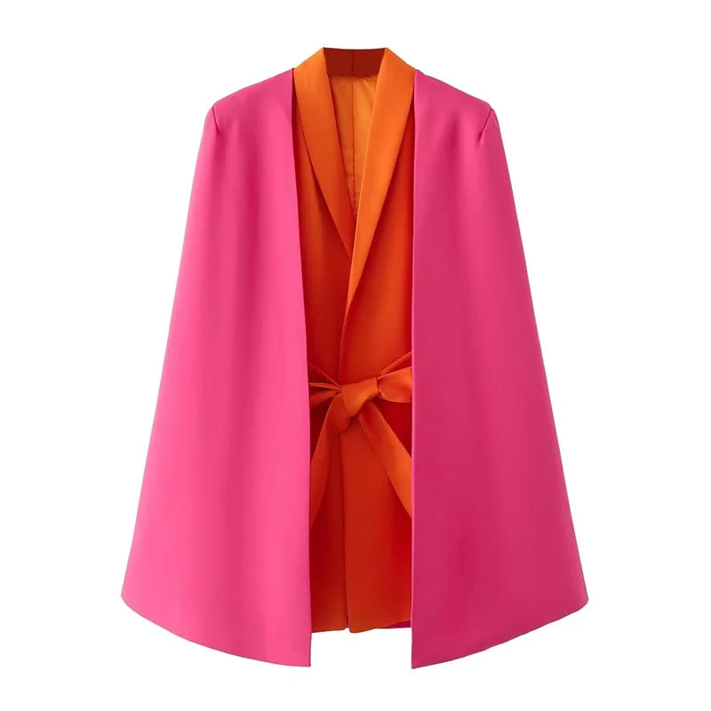 Women's French Sleeveless Cape Fashion Jacket.