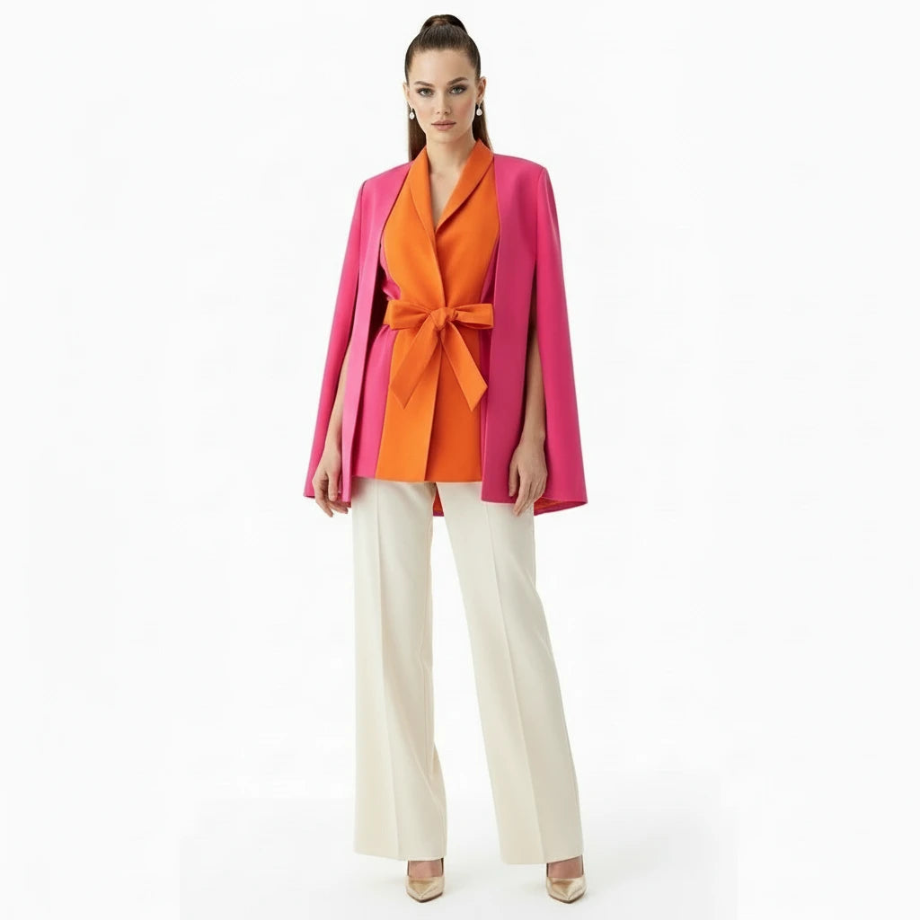 Women's French Sleeveless Cape Fashion Jacket.