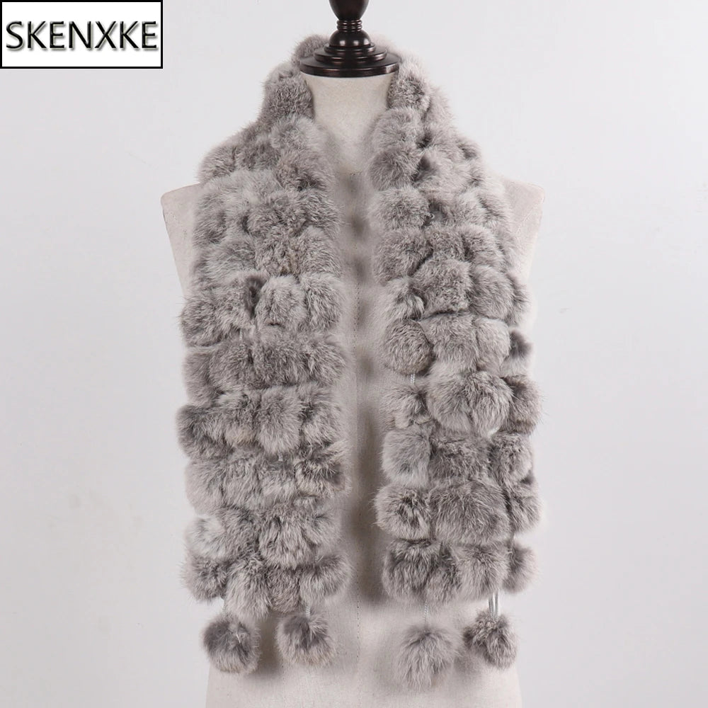 Winter Warm Rabbit Fur Scarves