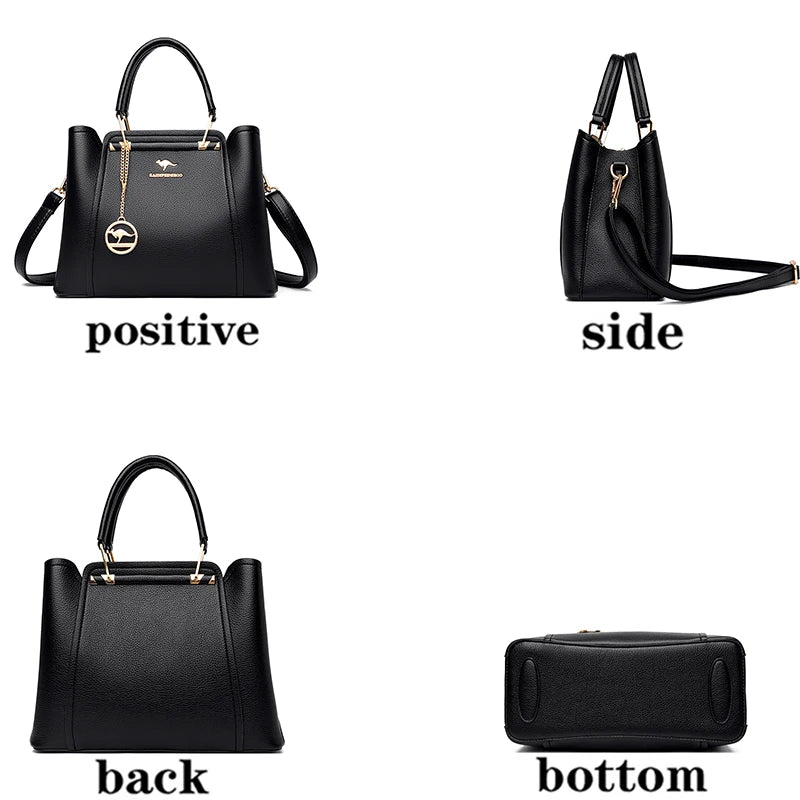 Luxury Soft Leather Shoulder Handbags