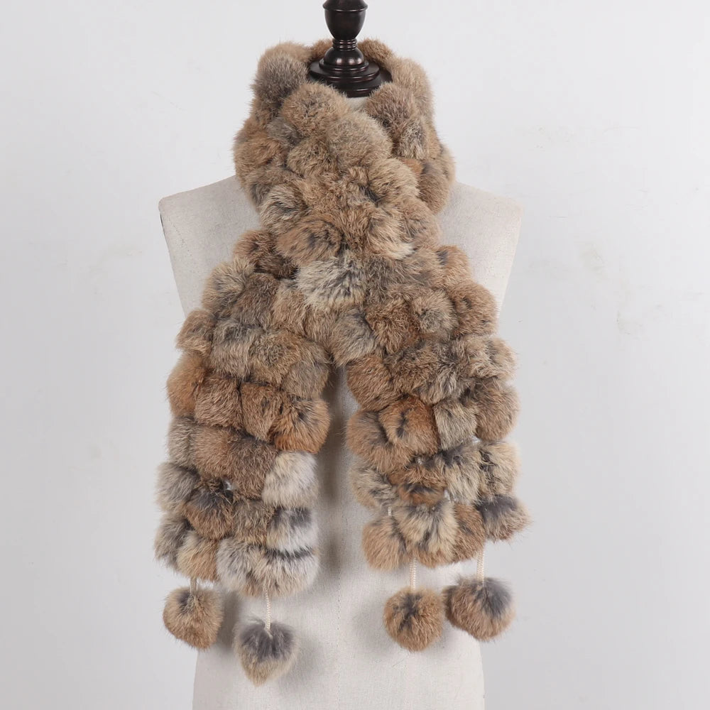 Winter Warm Rabbit Fur Scarves