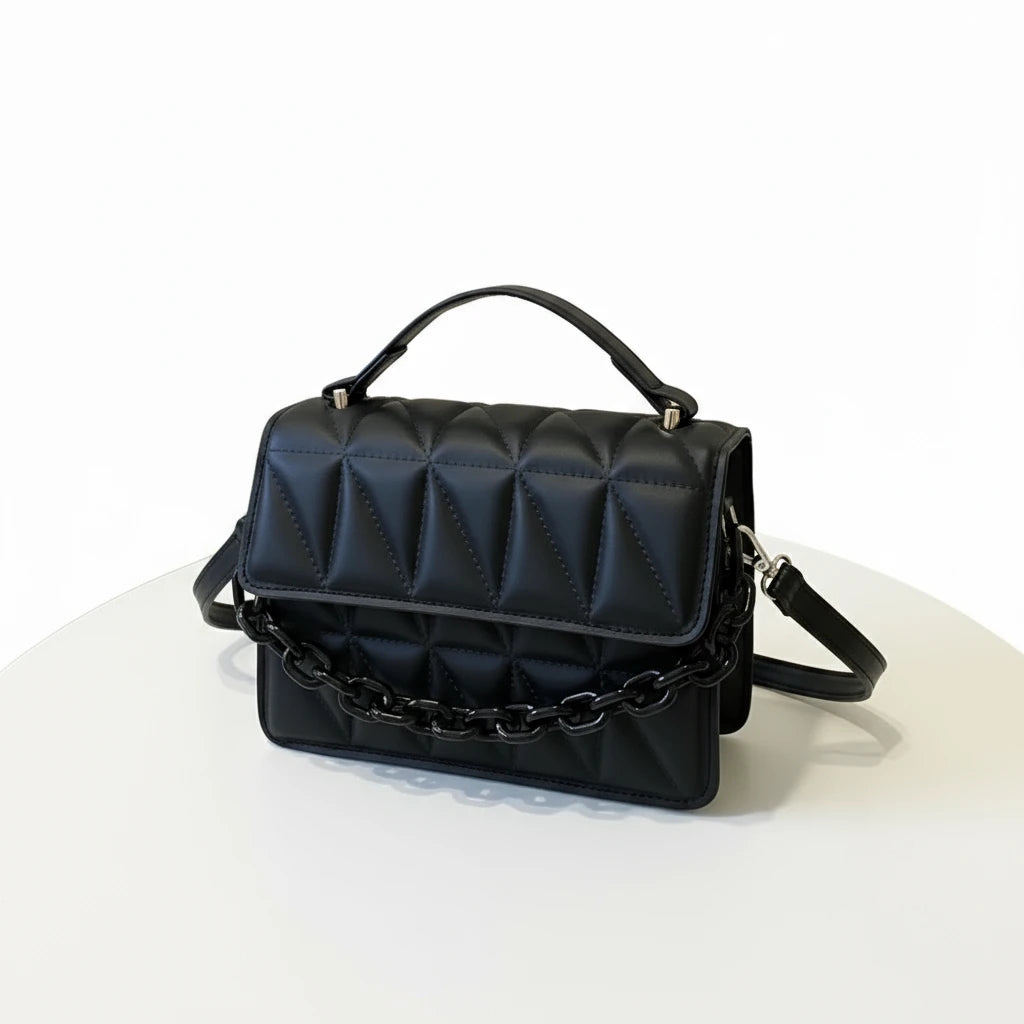 Embossed small crossbody chain handbag