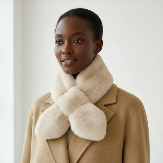 Women Rabbit Fur Collar Scarf