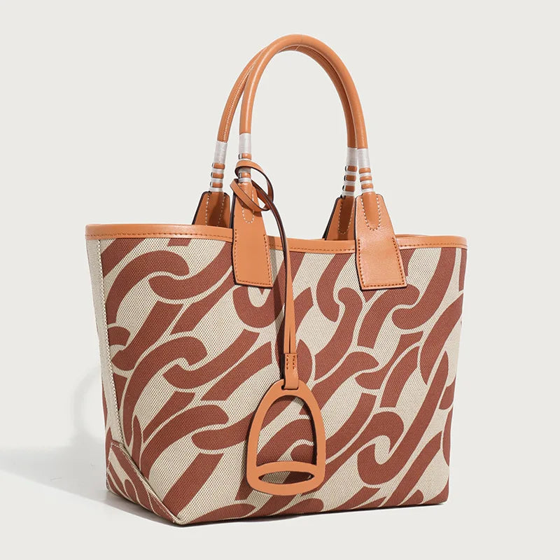 Chic Designer Leather Tote Bag.