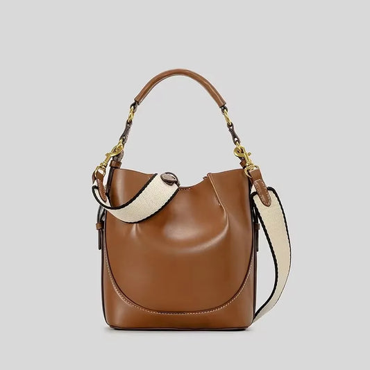Luxury Canvas Leather Bucket Designer Crossbody Handbags.