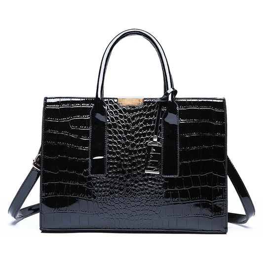 Crocodile Print Tote Handbag