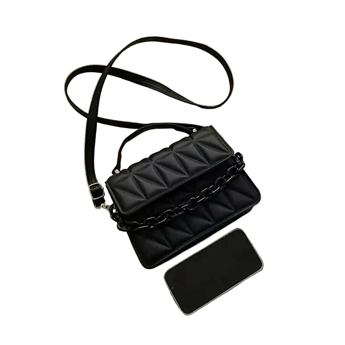 Embossed small crossbody chain handbag