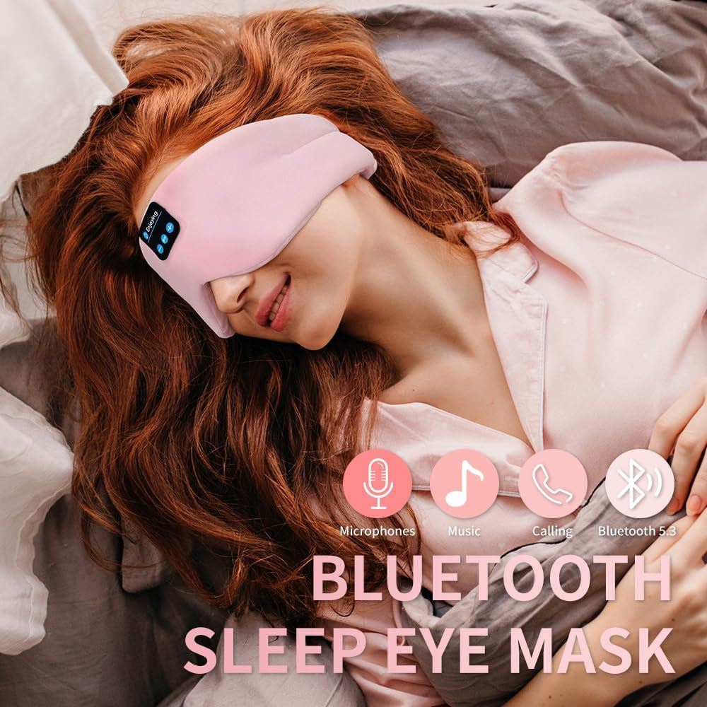 Soft Sleep Eye Mask Bluetooth Headband Wireless Headphones,  Adjustable Sleep Mask for Sleeping Meditation Insomnia 