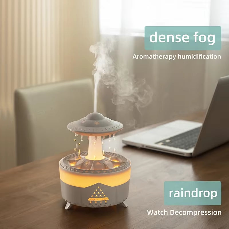 Diffuser Mushroom Air Humidifier with Rain Lamp & remote.