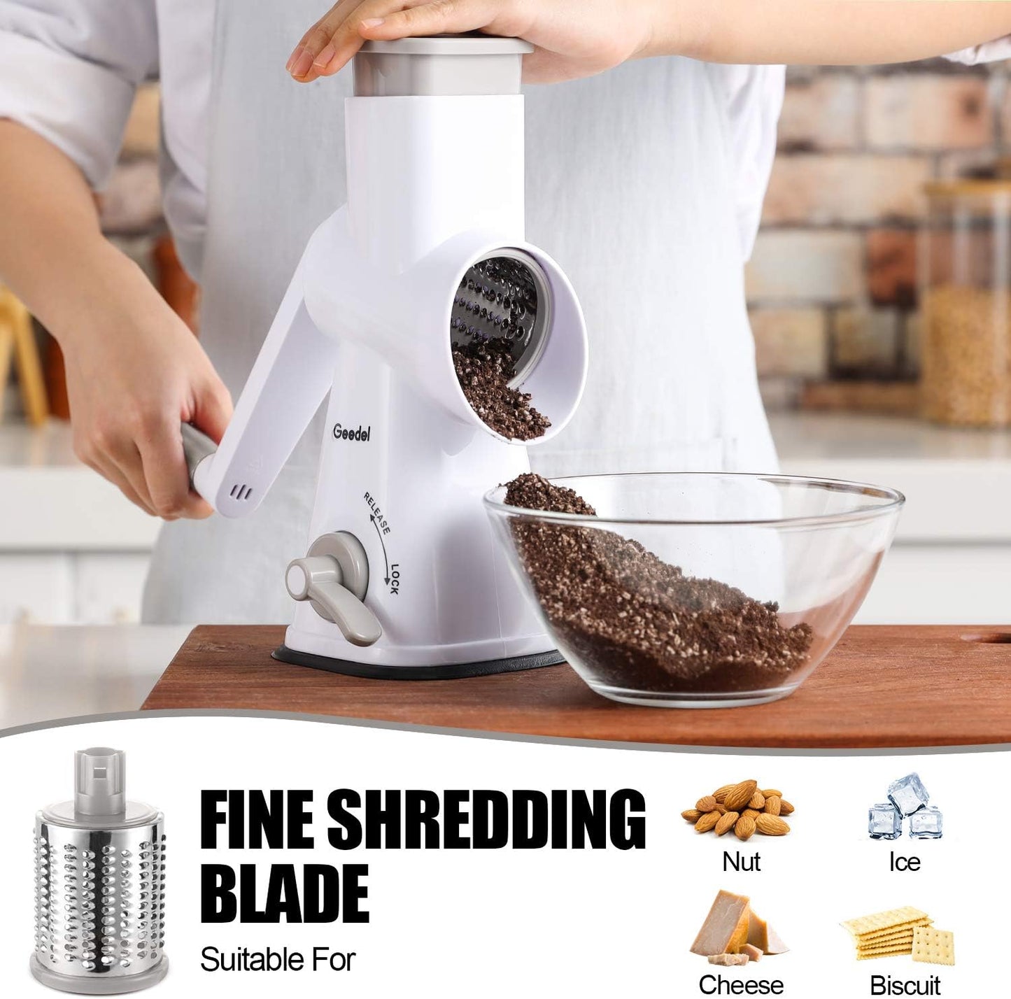 Rotary Cheese Grater, Mandoline Vegetable Slice.
