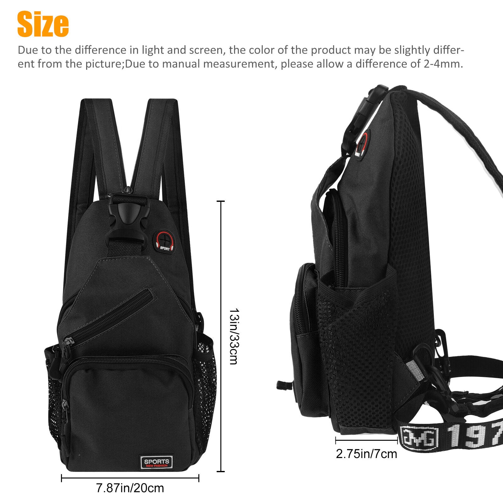 Women Waterproof Crossbody Bag Sling Shoulder Chest Pack Travel Sports Backpack