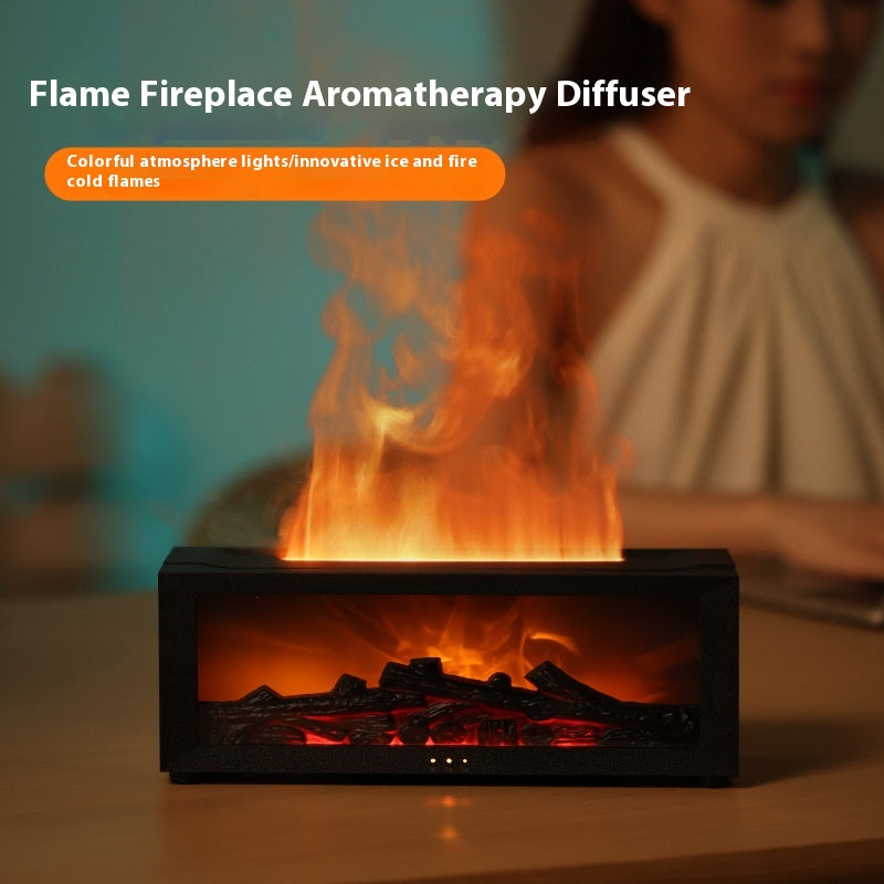 New Flame Aromatherapy Machine Colorful Essential Oil Diffuser Flame Humidifier 3D Flame Fireplace Machine